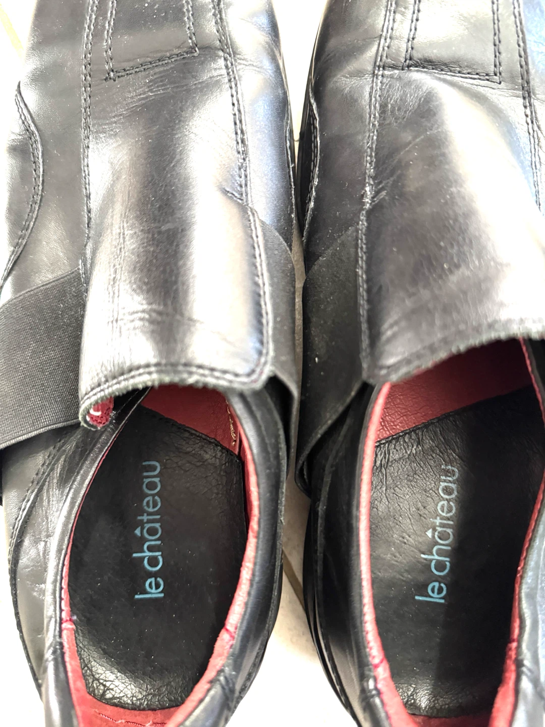 Le Château Black Leather Slip-On Shoes (size 10) - photo 2