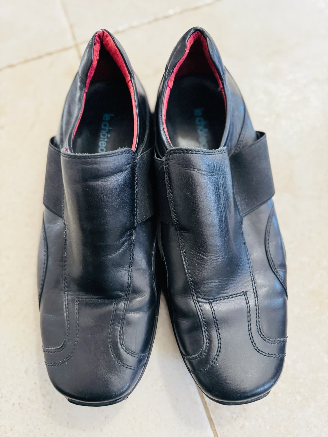 Le Château Black Leather Slip-On Shoes (size 10) - photo 3