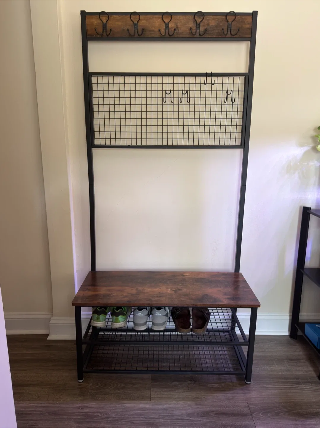 Hall Tree with Bench and Shoe Rack