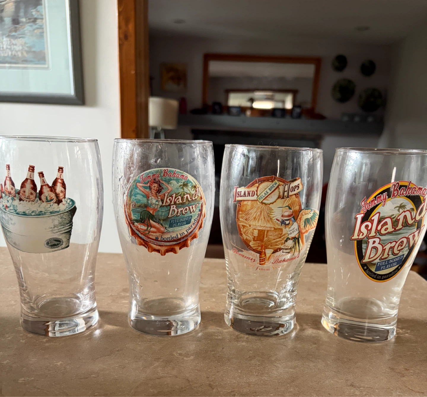 Tommy Bahama Island Brew Beer Glasses (Set of 4)
