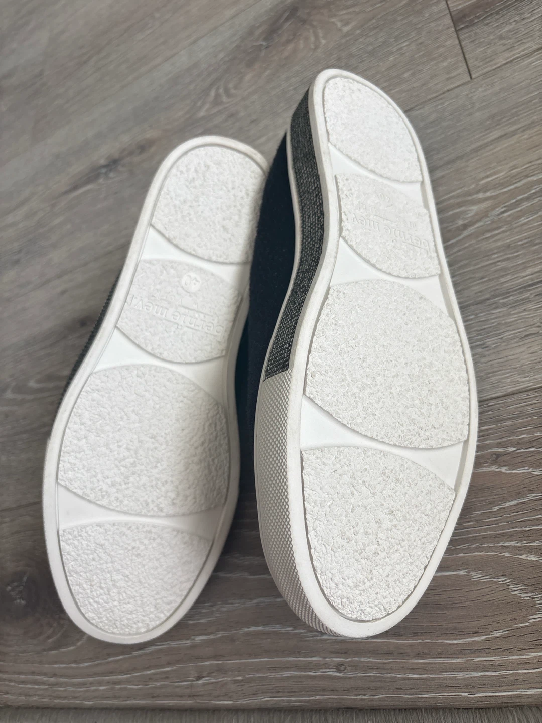 Black slip-on sneakers with rhinestone detail - photo 5