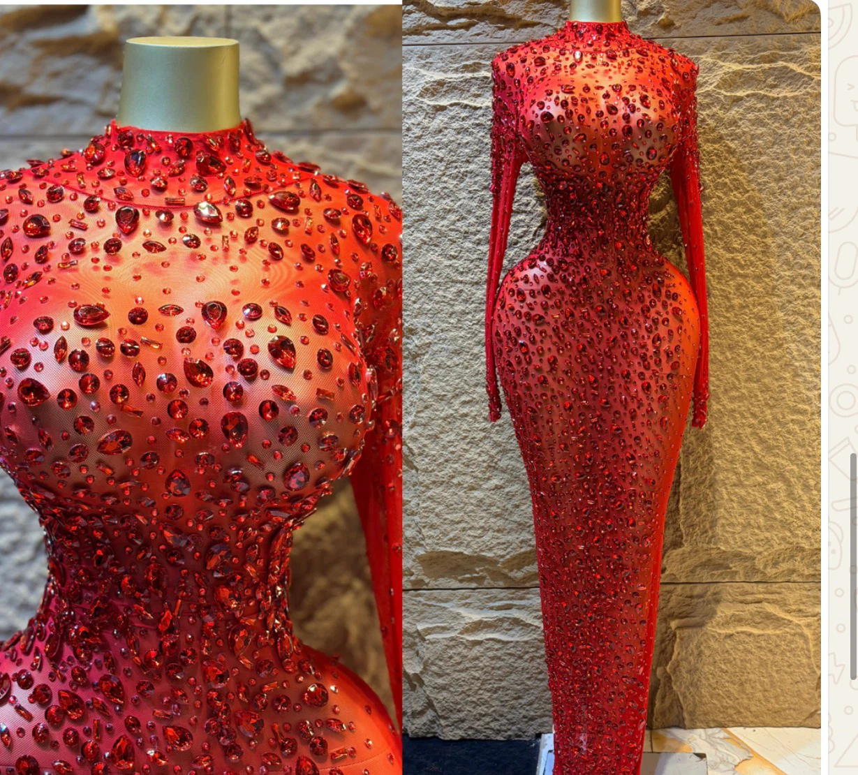 Sparkly Embellished Long Sleeve Evening Gown - photo 2