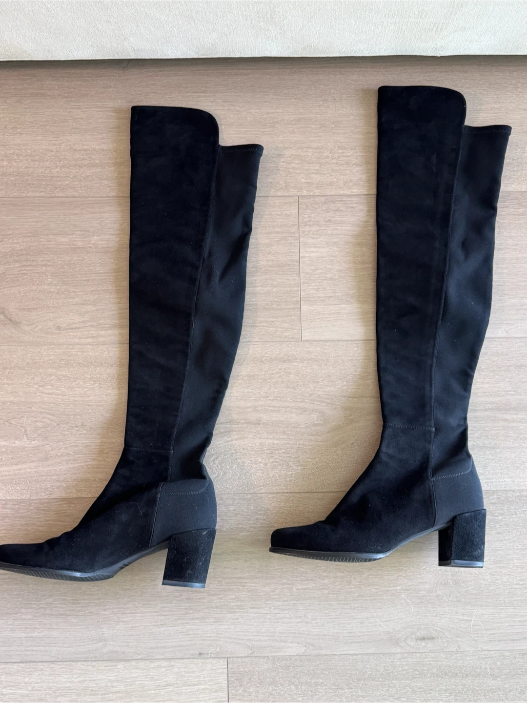 Stuart Weitzman Black Suede Over-the-Knee Boots - Size 8.5