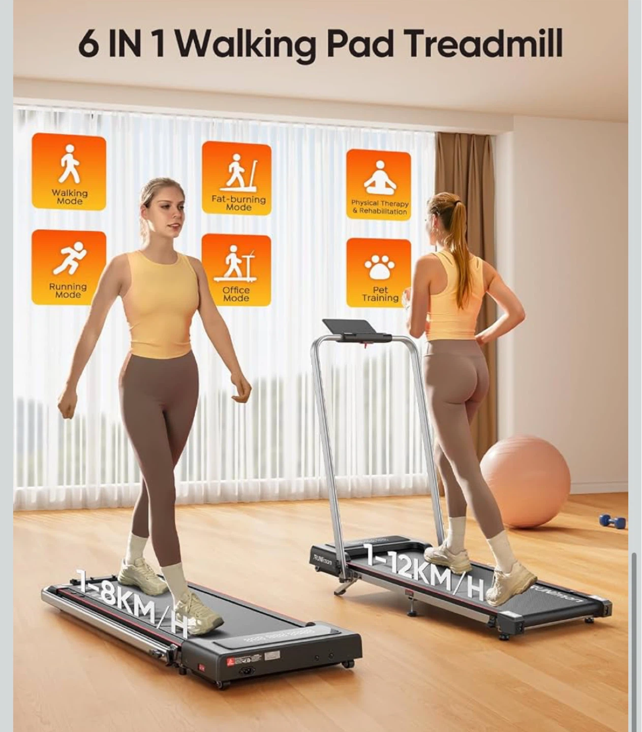 RUNimou 6-in-1 Walking Pad Treadmill - photo 3