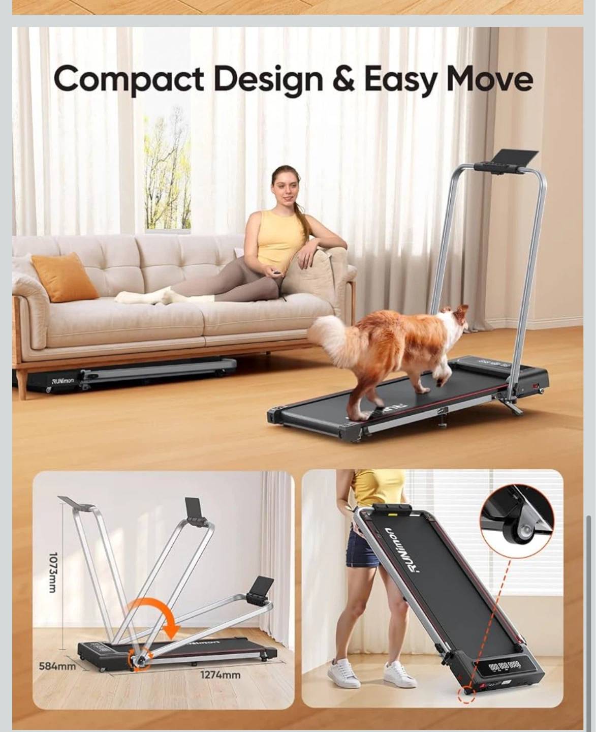 RUNimou 6-in-1 Walking Pad Treadmill - photo 5