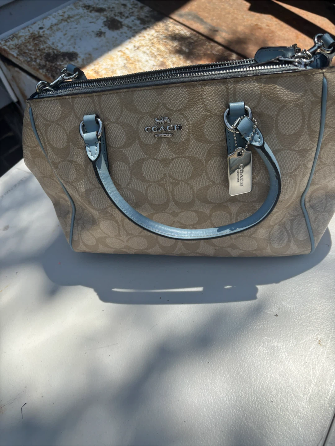 Coach Signature Canvas Top Handle Bag