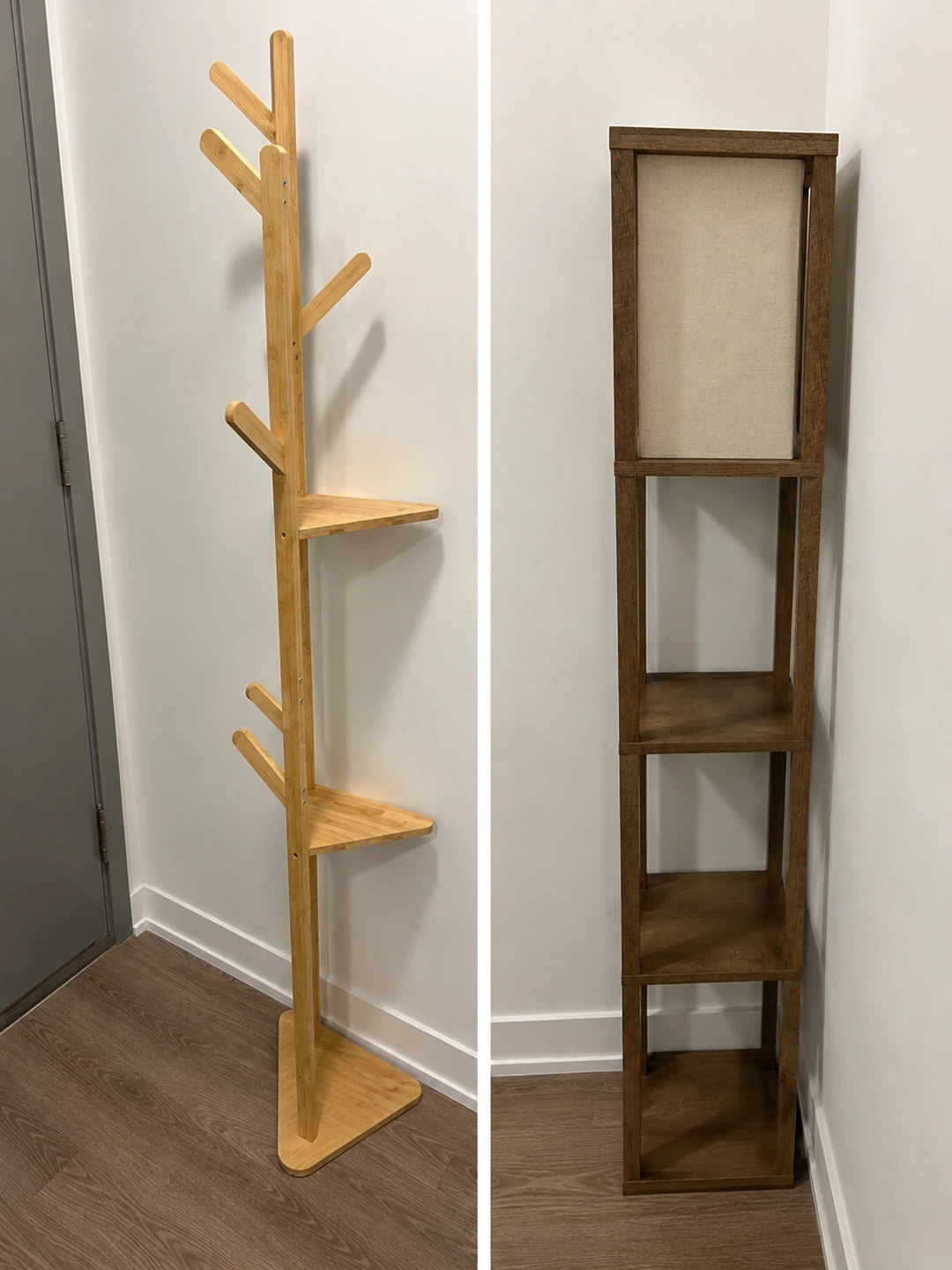 Bamboo Coat Rack with Shelves