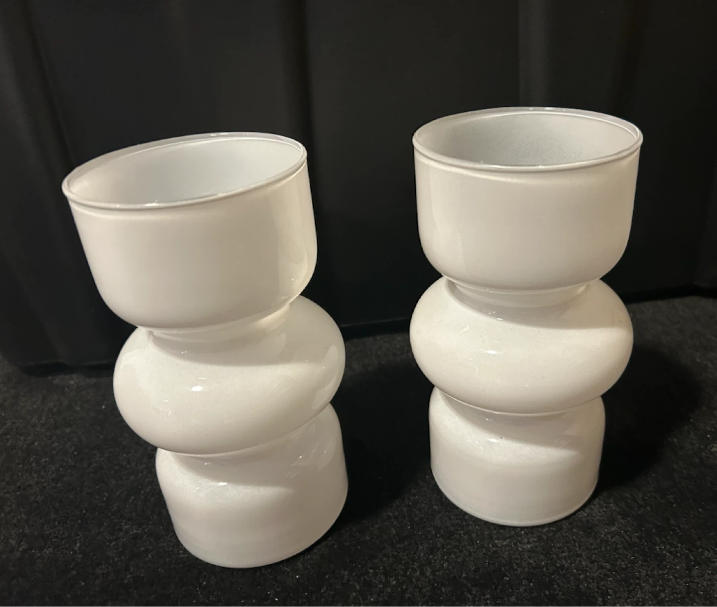 White Glass Vase - 2 Pack