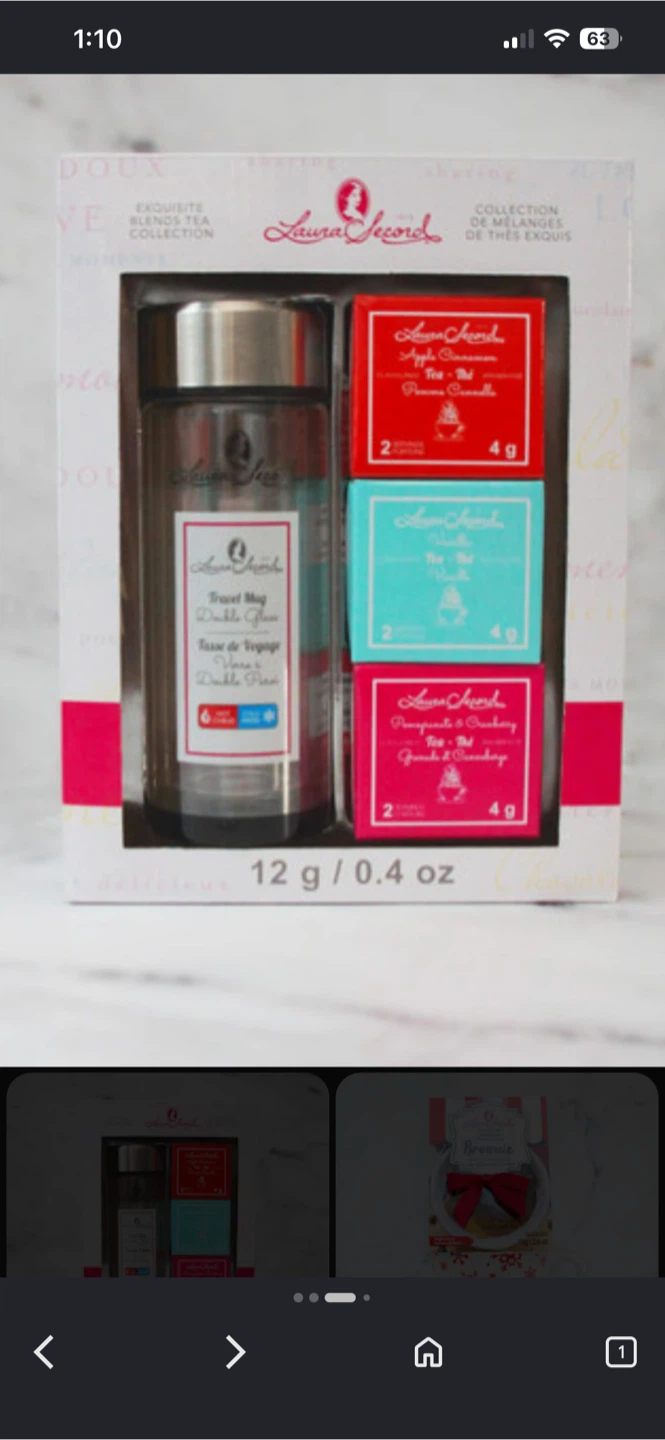 (New) Laura Secord Travel Mug  Set w/ a variety of teas. - photo 2