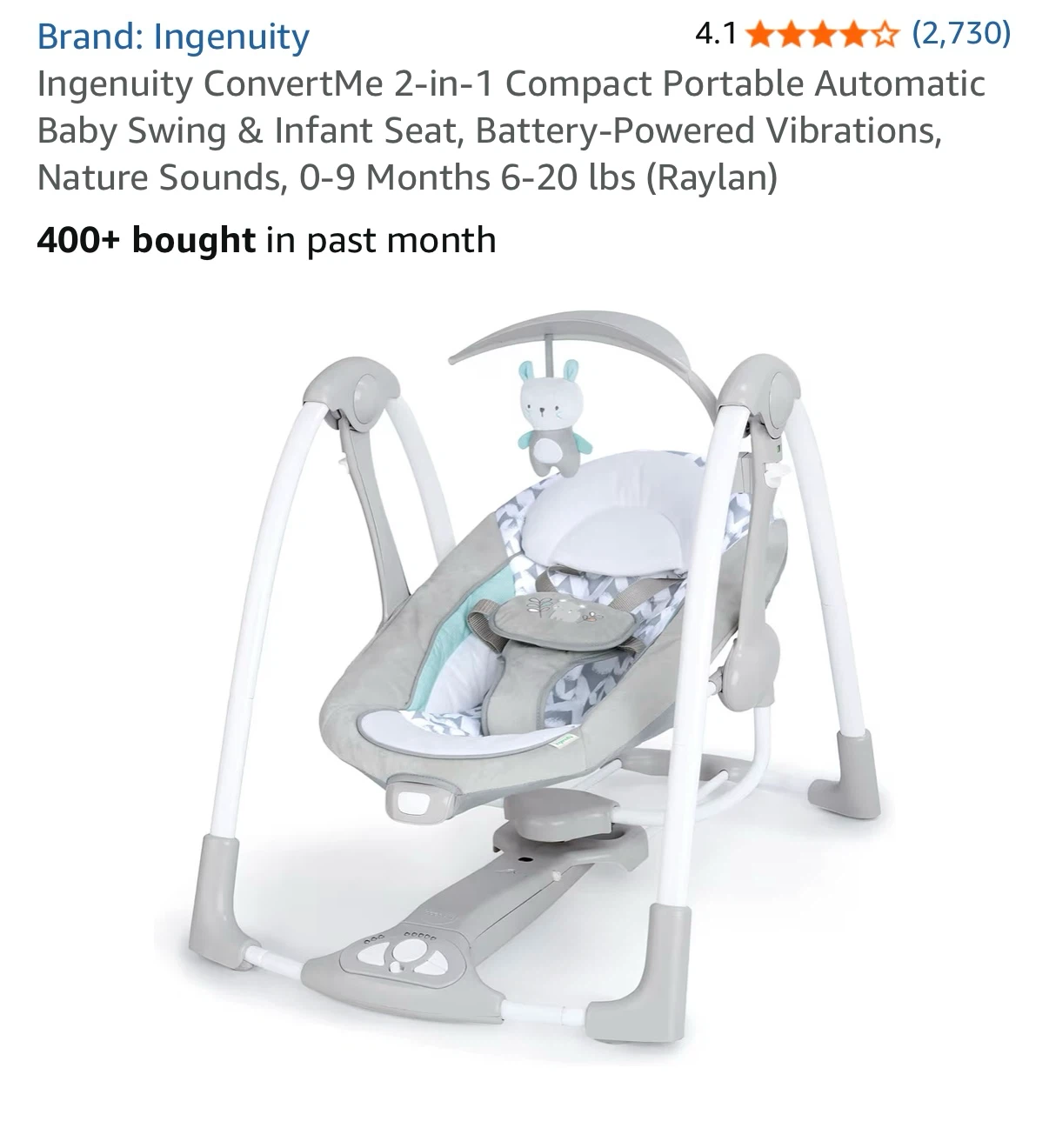 Ingenuity ConvertMe Baby Swing & Infant Seat - photo 3