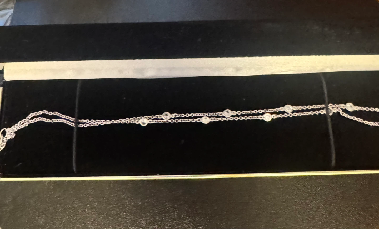 Silver Station Necklace with Clear Stones - photo 2