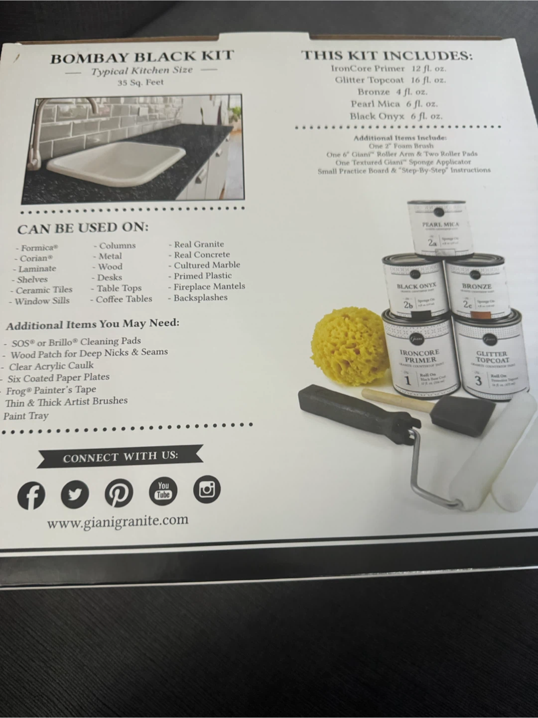 Giani Bombay Black Countertop Paint Kit new - photo 2
