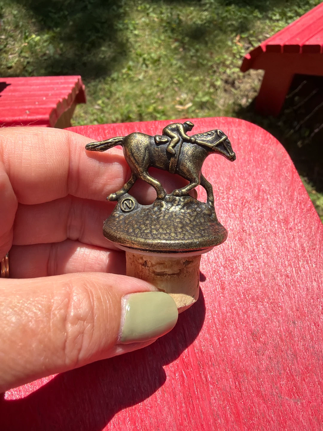 Vintage Blanton’s Bourbon Bronze Horse and Jockey Bottle Stopper