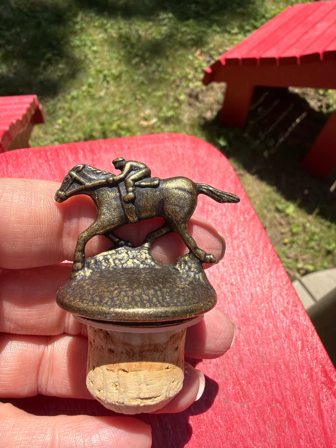 Vintage Blanton’s Bourbon Bronze Horse and Jockey Bottle Stopper - photo 2