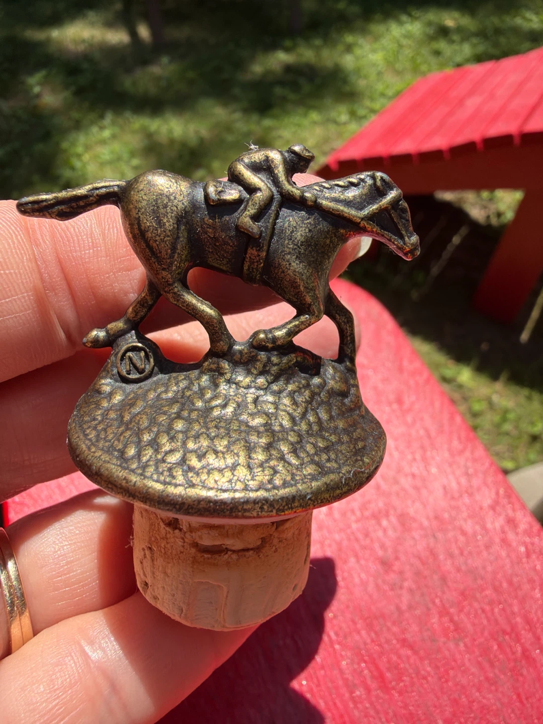 Vintage Blanton’s Bourbon Bronze Horse and Jockey Bottle Stopper - photo 5