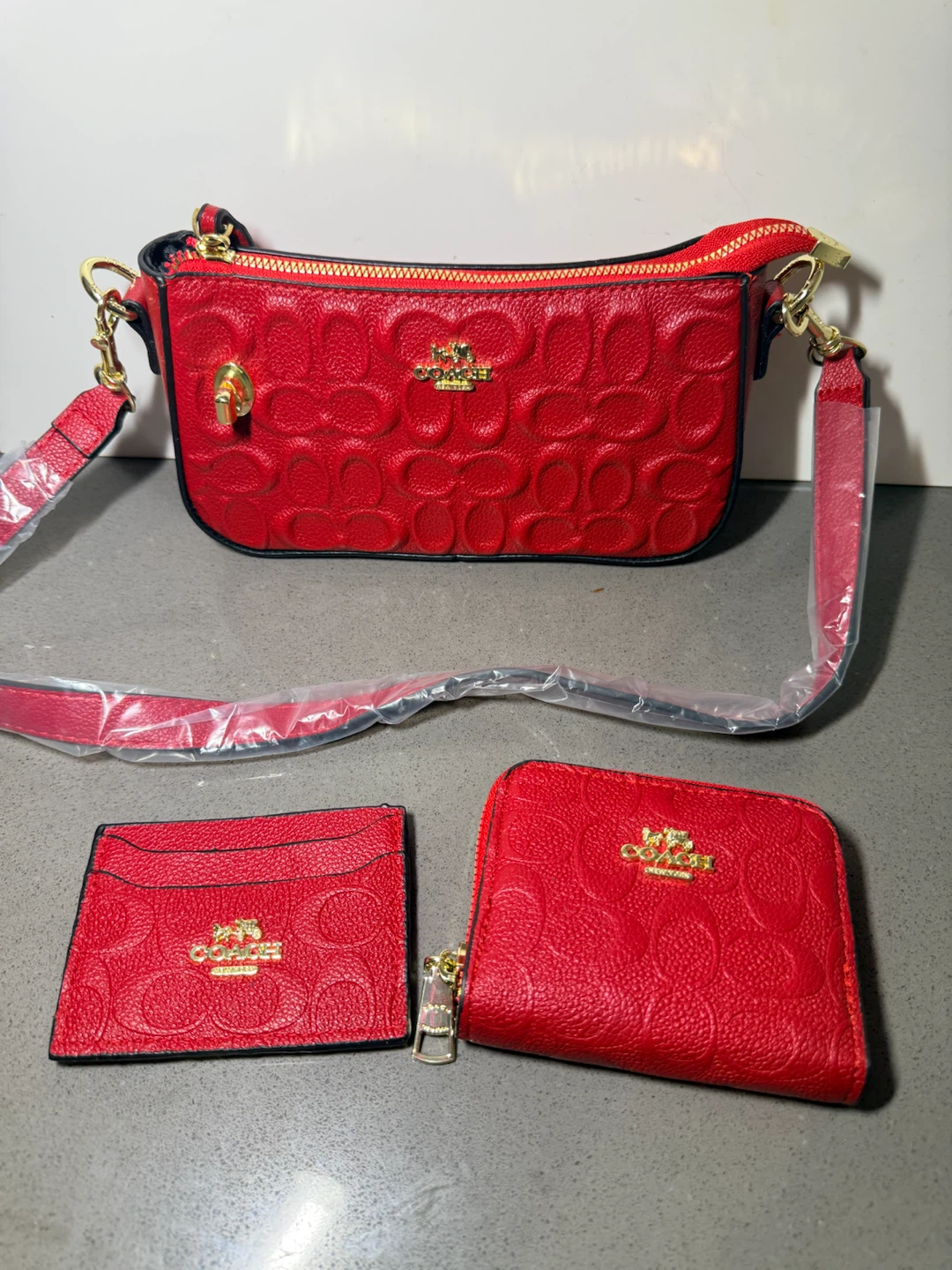 Red set coach bag