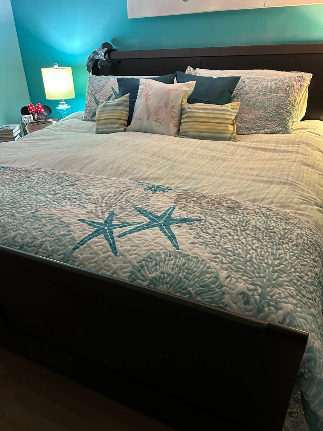Dark Brown Wooden Bed Frame - photo 2