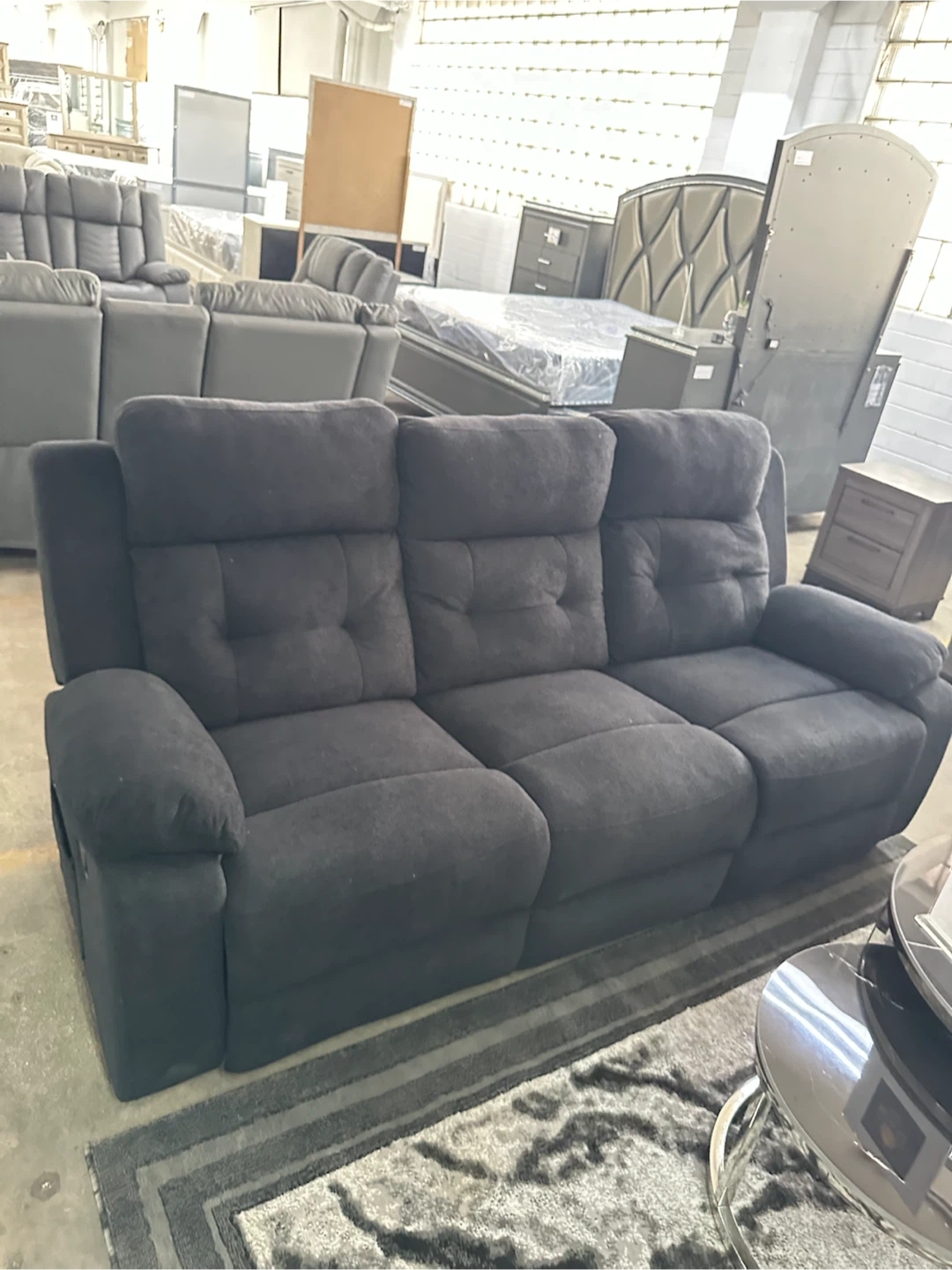 Dark Gray Reclining Sofa & loveseat