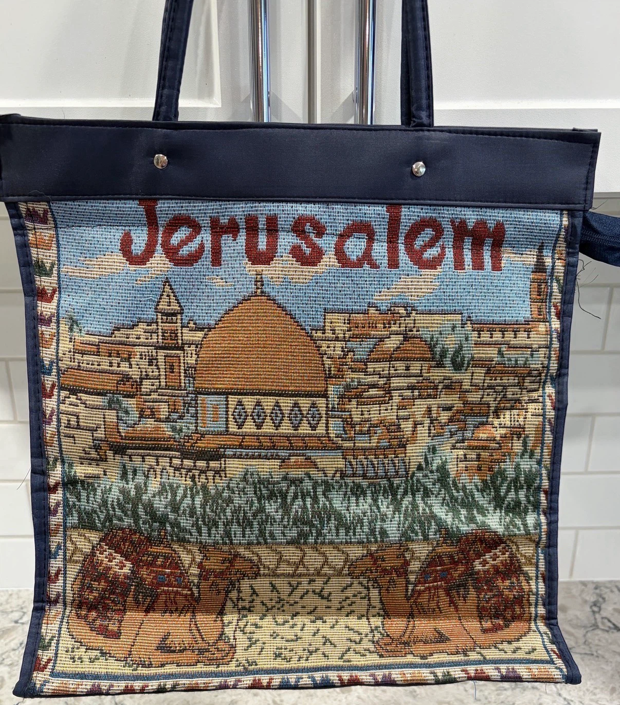 Jerusalem Tapestry Expandable Zip Souvenir Travel Tote/Purse - photo 2