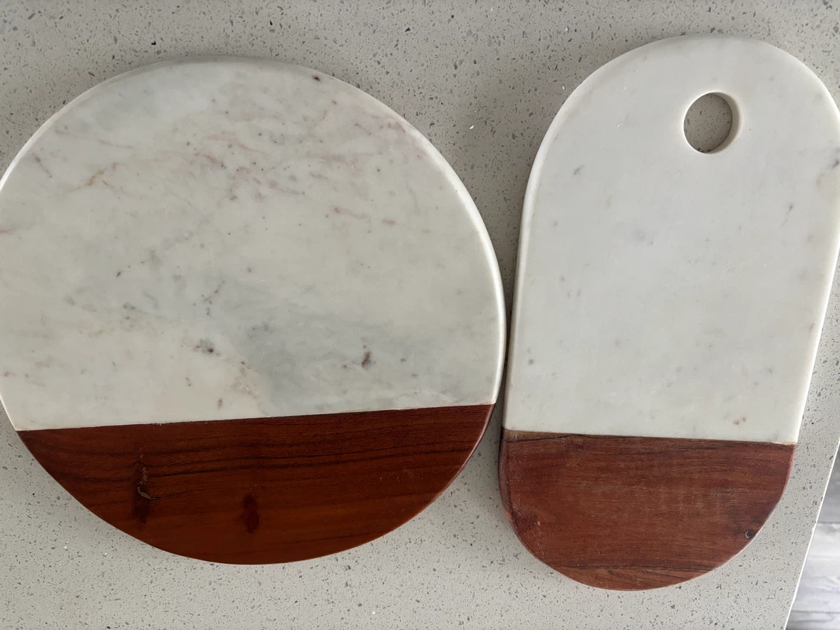 Marble and Wood Charcuterie Boards