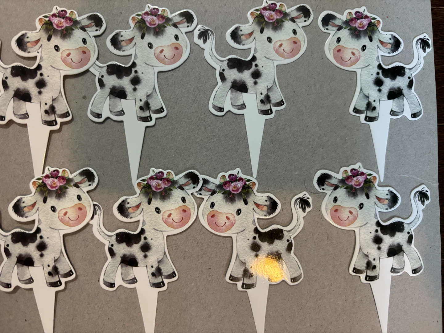 Cute Cow Cupcake Toppers