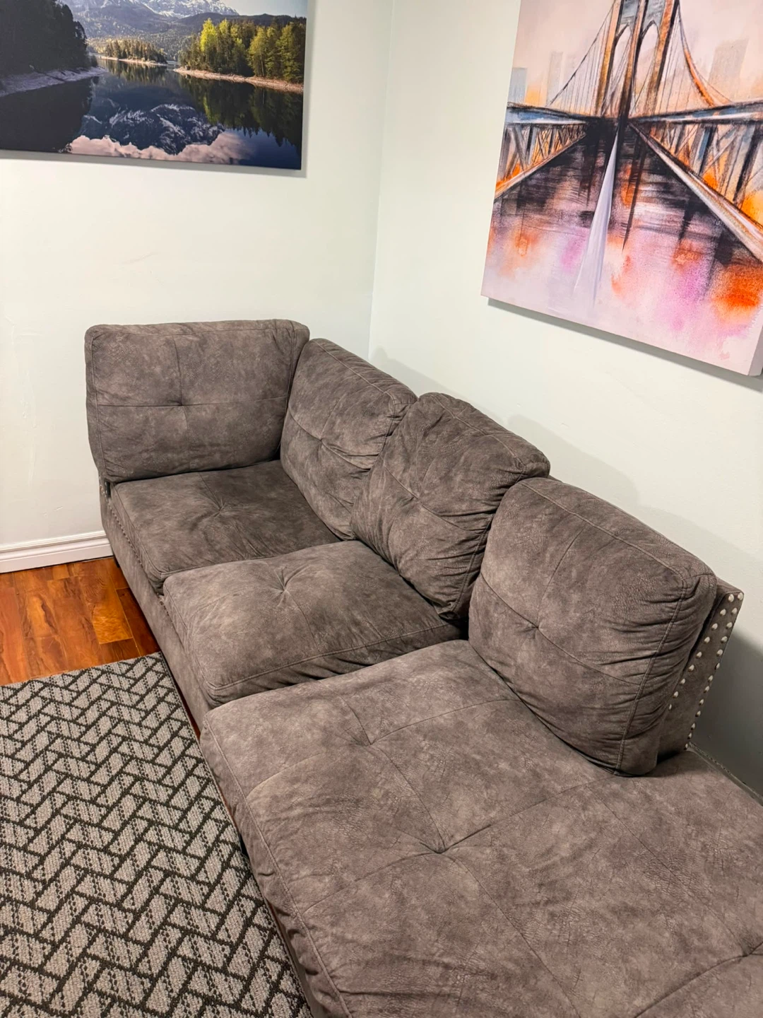 MOVING SALE ‼️ Grey Sectional Couch with Chaise - photo 2