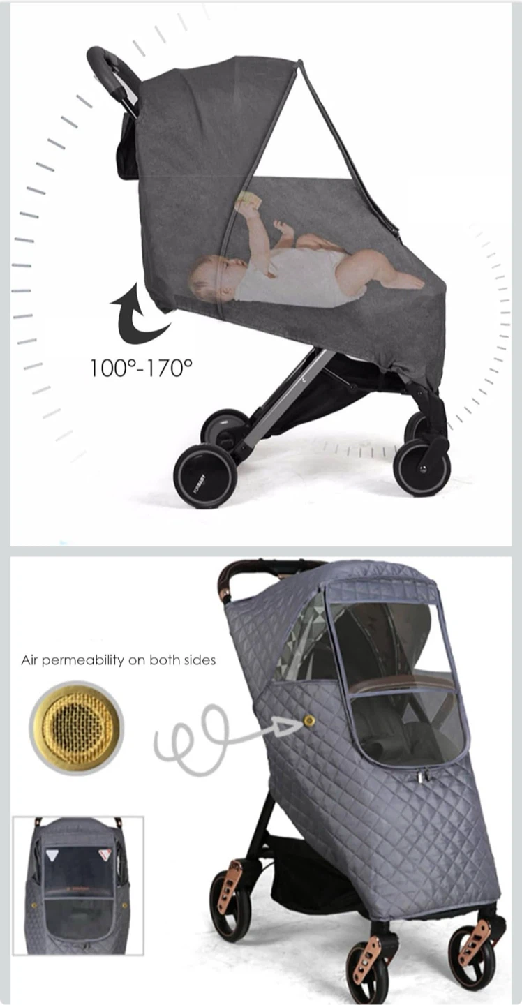 Stroller with Universal Winter Rain Cover and baby bunting bag - photo 5
