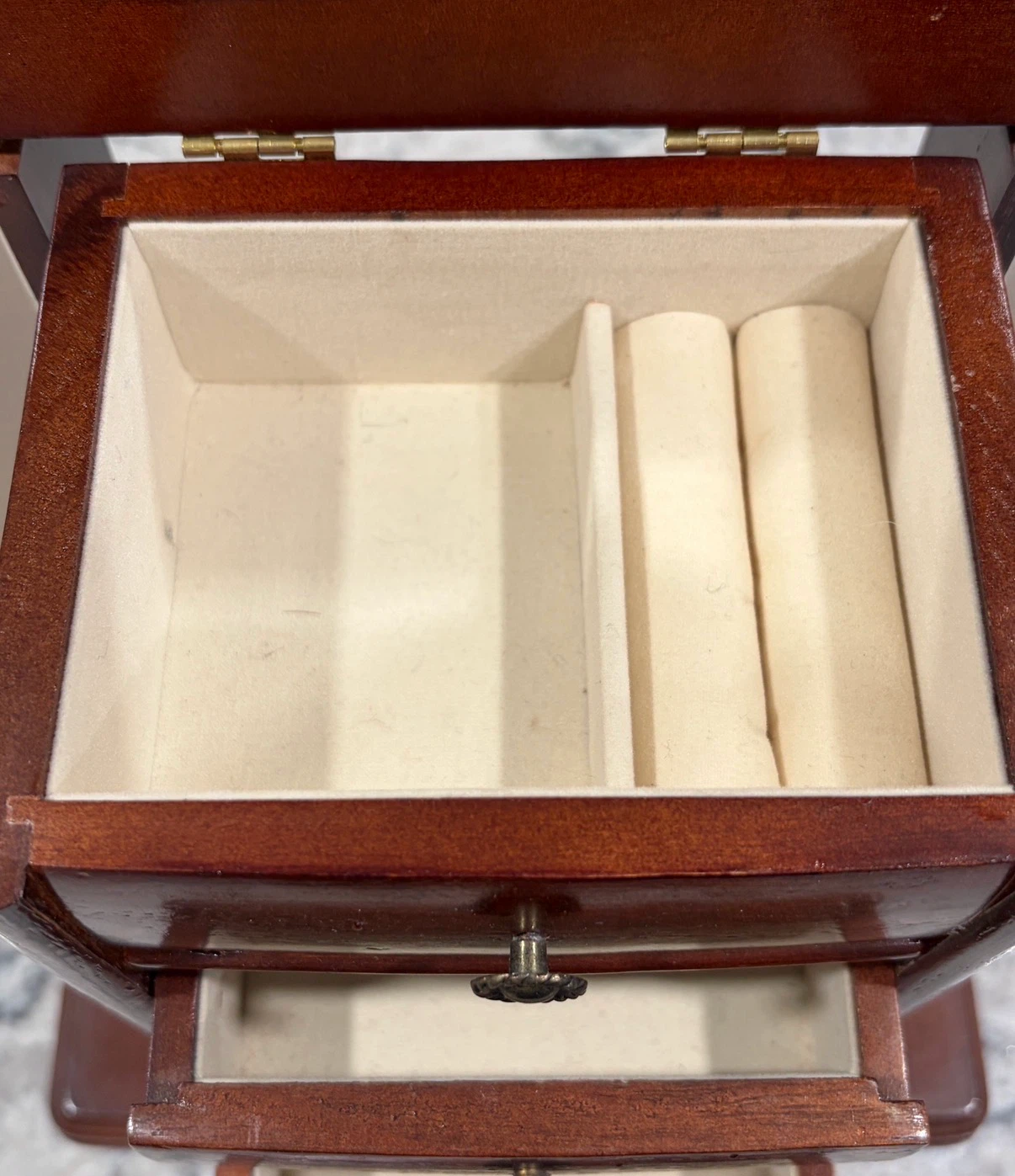 Gunther Mele Wood Jewelry Box w/ Mirror,Drawers,Necklace Storage - photo 4