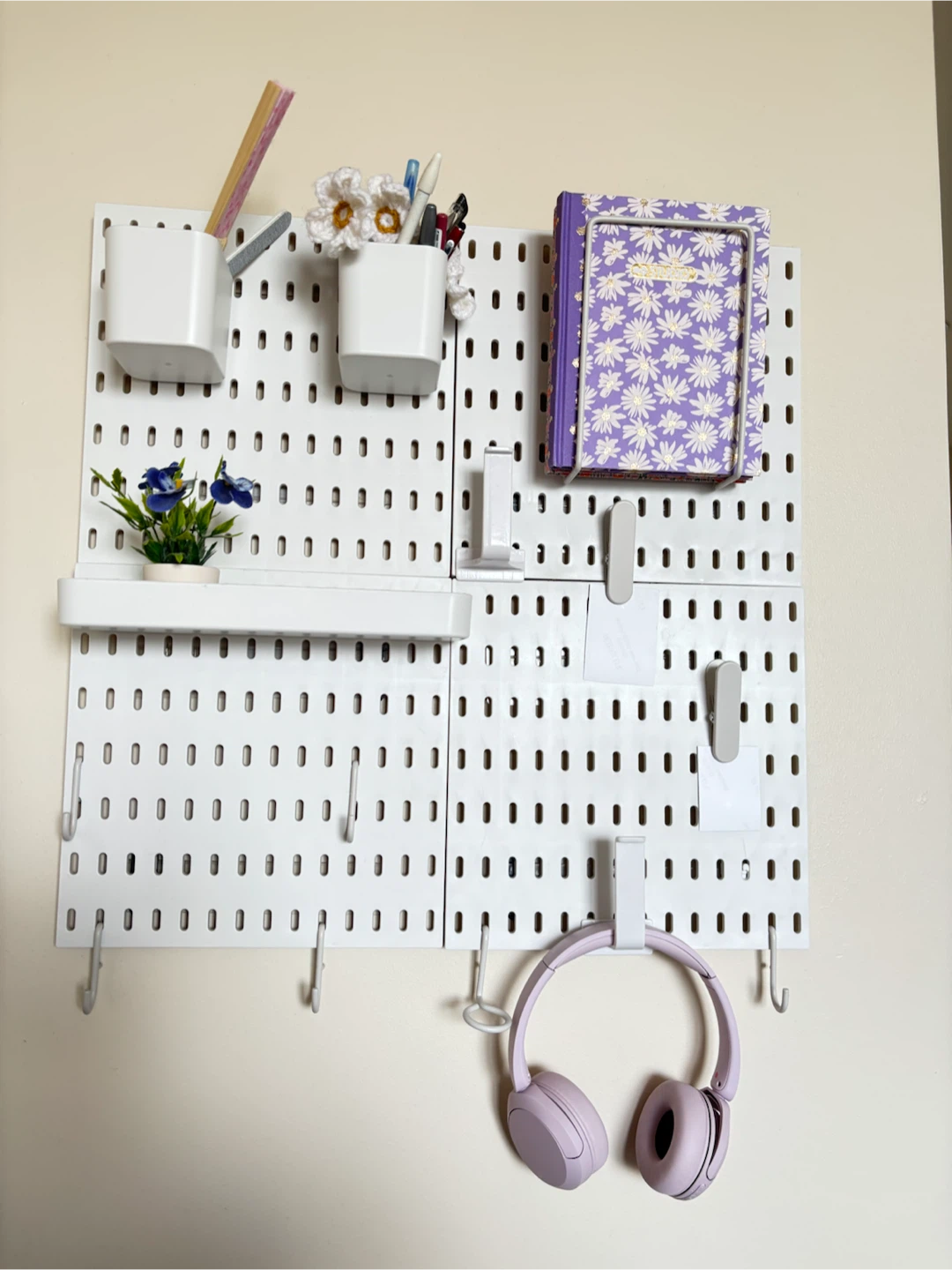 White Pegboard Set with Accessories