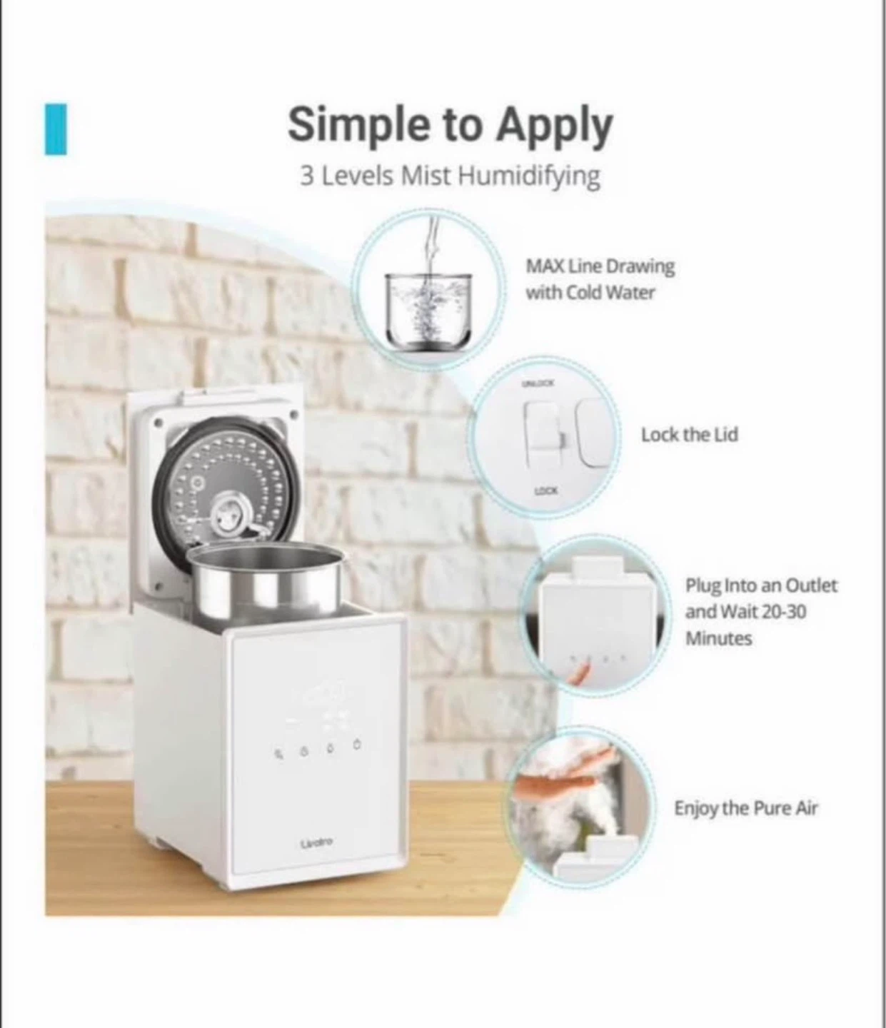 Laravo 500ml/h Warm Mist Humidifier - photo 2