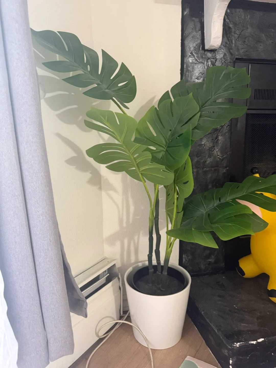 Artificial Monstera Plant in White Pot