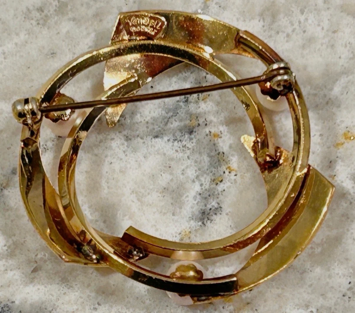 Vintage Van Dell Gold Filled (1/20 12k GF) Pearl Wreath Brooch - photo 2