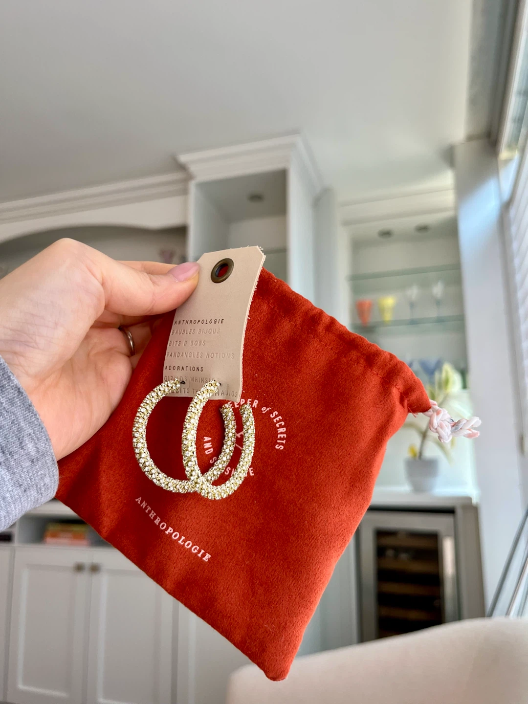BNWT Anthropologie Large Glam Hoop Earrings