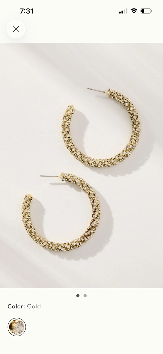 BNWT Anthropologie Large Glam Hoop Earrings - photo 2