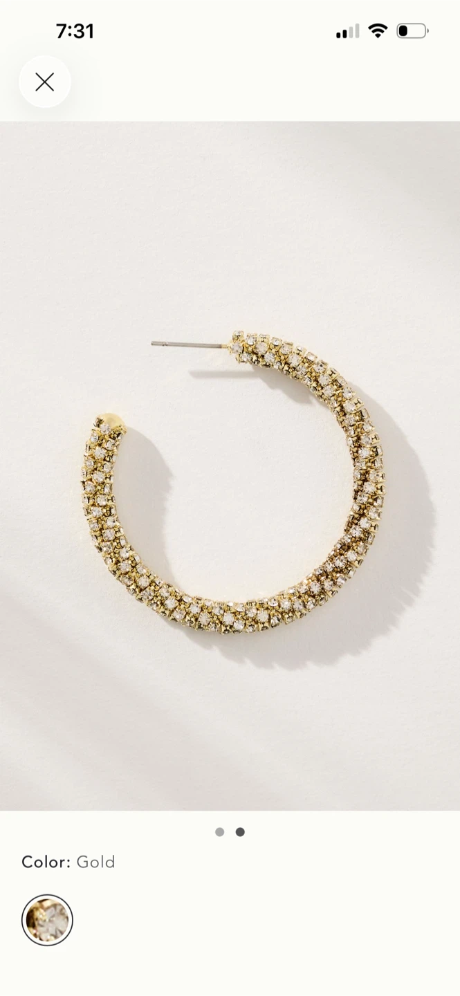 BNWT Anthropologie Large Glam Hoop Earrings - photo 3