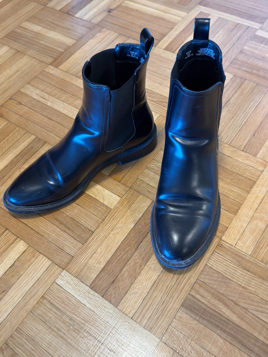 H&M Black Chelsea Boots - Size 39