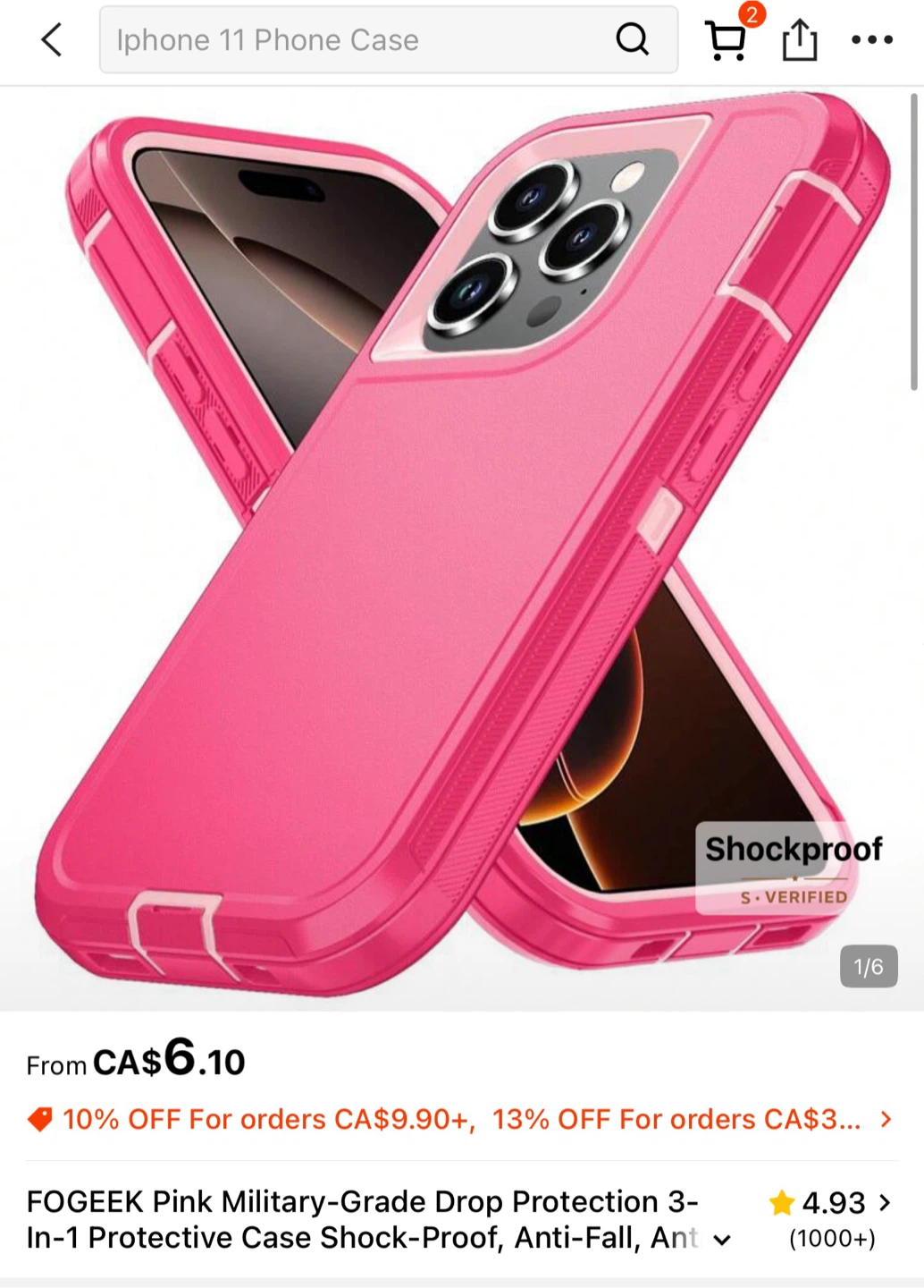 iPhone XR - FOGEEK Pink Military-Grade Case - photo 2