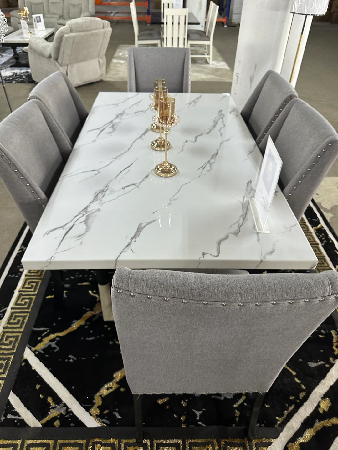 Marble Dining Table Set with 6 Chairs - photo 4
