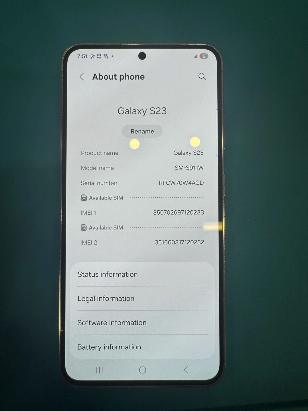 Samsung Galaxy S23 SM-S911W Smartphone