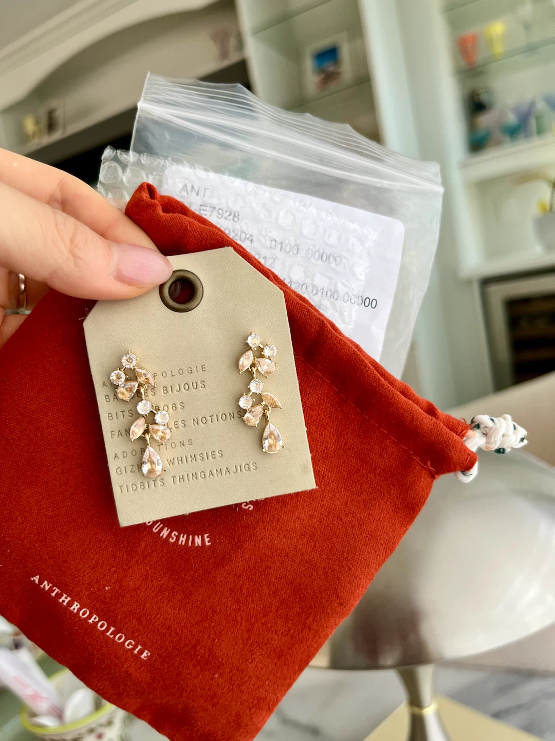 BNWT Anthropologie Gold Plated Multi Stone Earrings