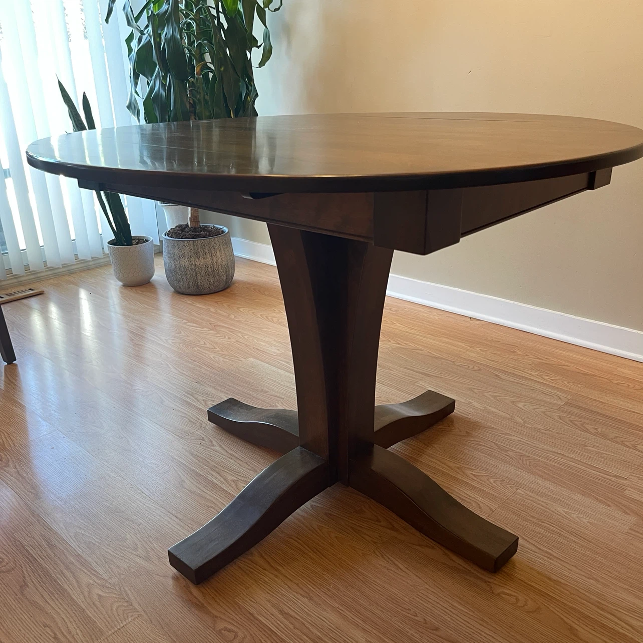 Made in Canada Solid Birch Drop-Leaf round dining Table - photo 3
