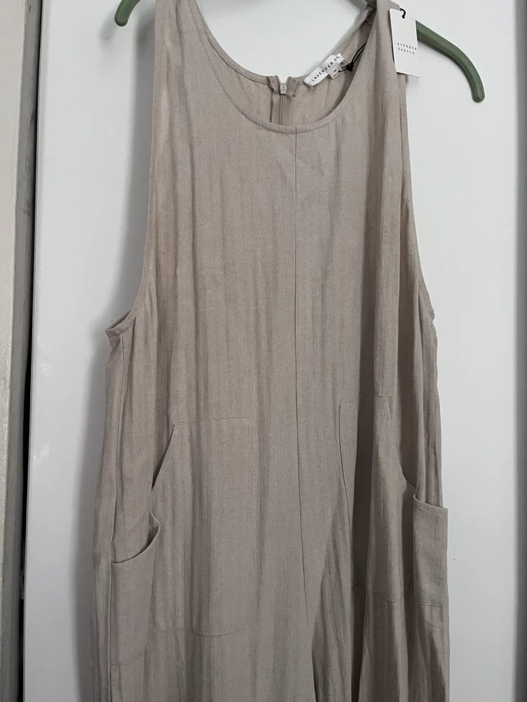 Lavender Sketch Linen Blend Jumpsuit - photo 3