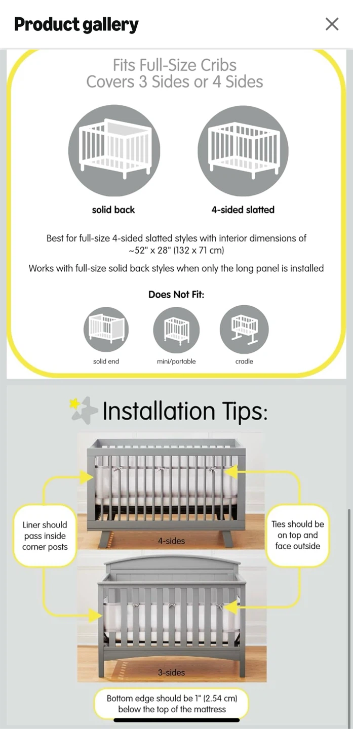 BreathableBaby Crib Mesh Liner - photo 3