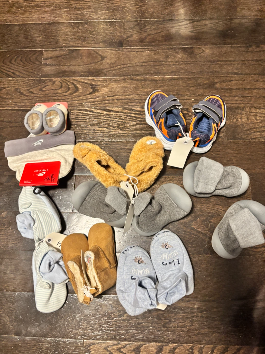 Baby Footwear Bundle - Nike, Mittens, Slippers & Shoes