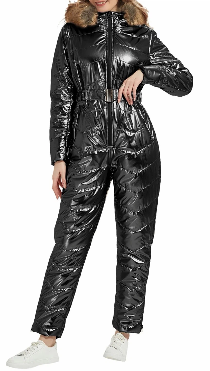 Women Ski Suit Jumpsuit, Waterproof Snowsuit One Piece