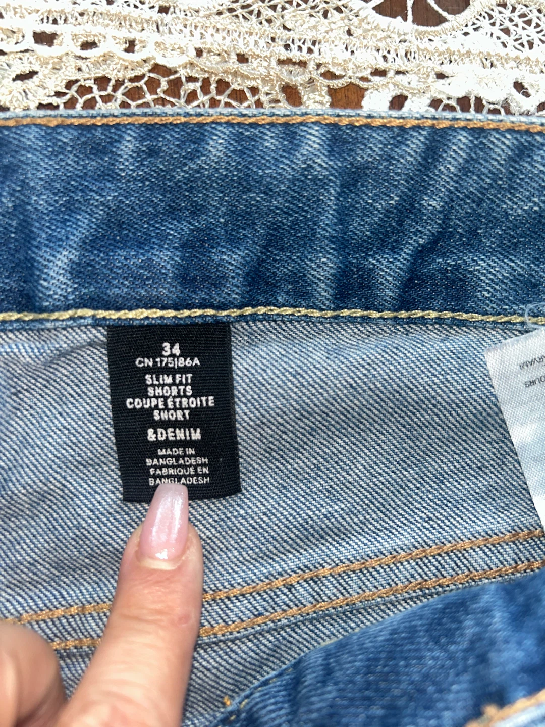 Denim Slim Fit Shorts - photo 4