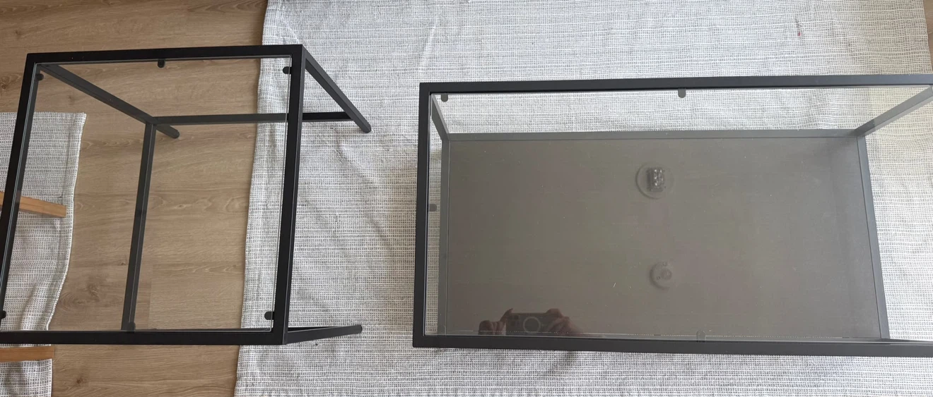 Glass and Metal Coffee Table Set - photo 2