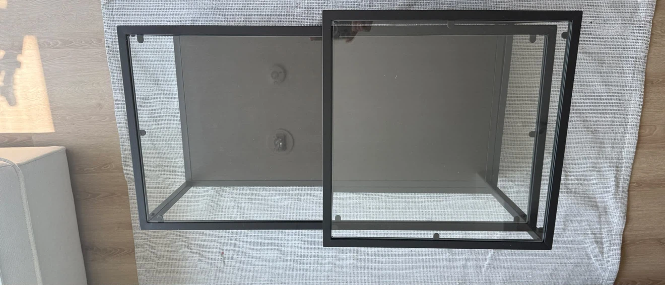 Glass and Metal Coffee Table Set - photo 4