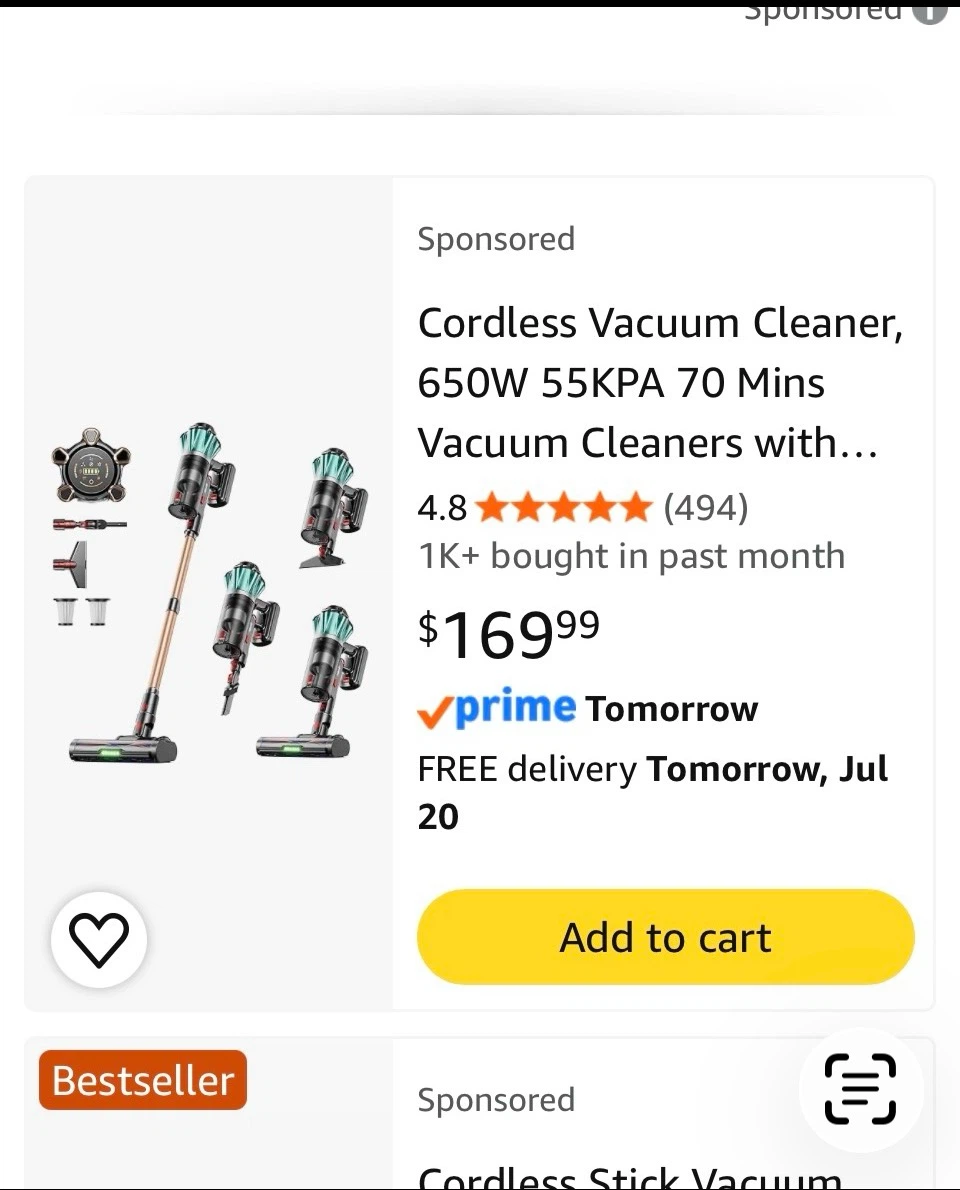 Migusky Cordless Vacuum Cleaner, 650W 55KPA - photo 2