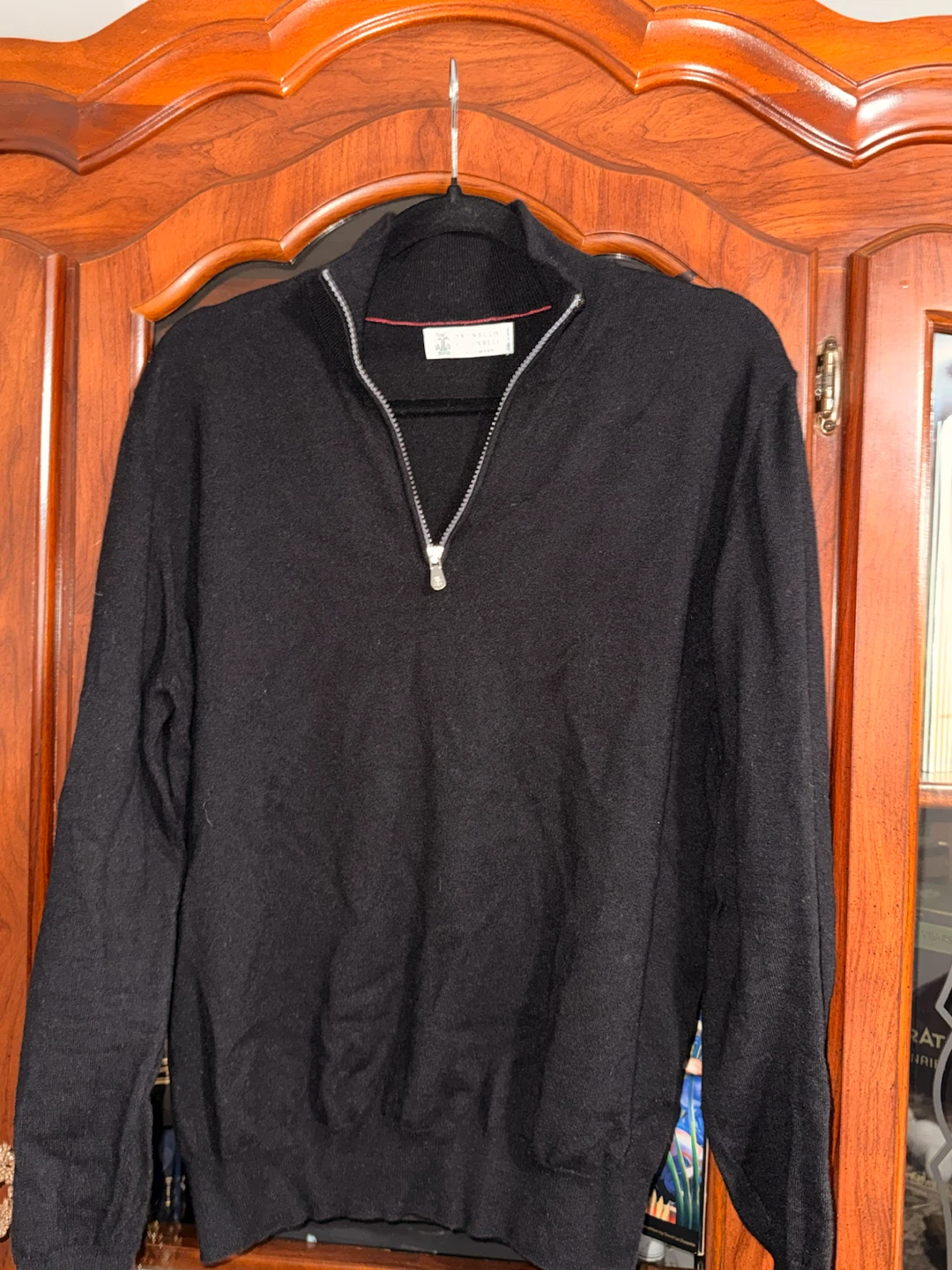 Brunello Cucinelli Black Quarter Zip Sweater